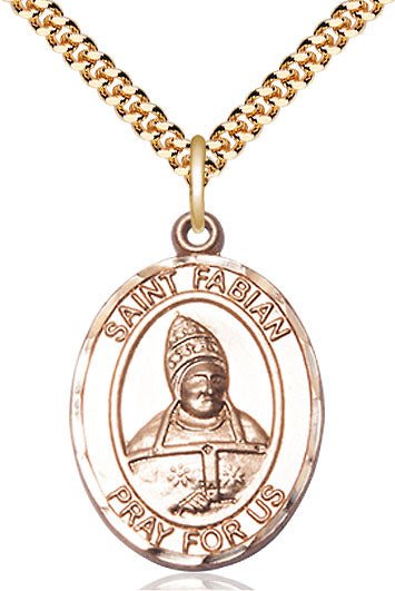 St Fabian Medal Necklace, pewter / sterling silver / gold-filled (view 3), Bliss Manufacturing