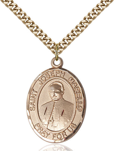 St Joseph Marello Medal Necklace, gold-filled, Bliss Manufacturing