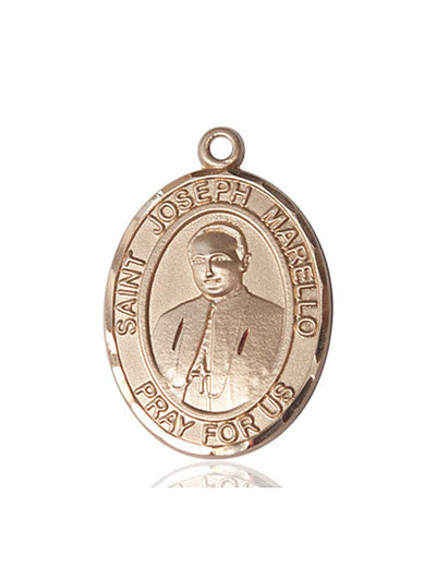 St Joseph Marello Medal Necklace, 14kt gold, Bliss Manufacturing
