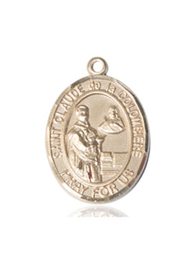 St Claude de la Colombiere Medal Necklace, 14kt gold, Bliss Manufacturing