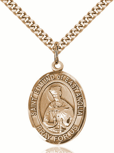St Edmund of East Anglia Medal Necklace, gold-filled, Bliss Manufacturing