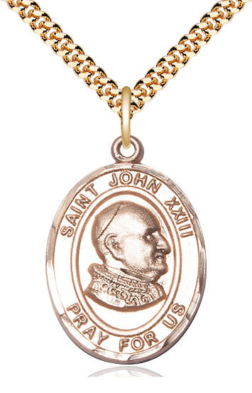 St John XXIII Medal Necklace, pewter / sterling silver / gold-filled (view 2), Bliss Manufacturing
