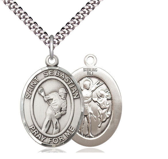 Bliss St Sebastian Lacrosse Catholic Patron Saint Medal