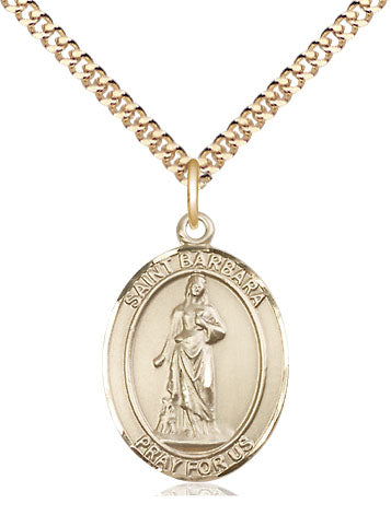 St Barbara Medal Necklace, gold-filled, Bliss Manufacturing