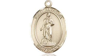 St Barbara Medal Necklace, 14kt gold, Bliss Manufacturing