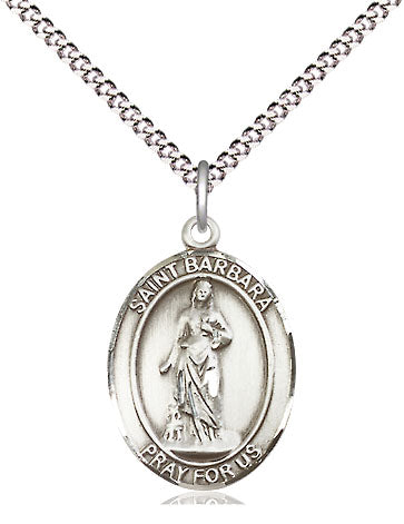 St Barbara Medal Necklace, pewter / sterling silver / gold-filled (view 4), Bliss Manufacturing