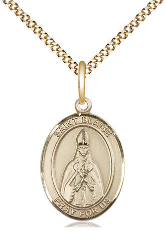 St Blaise Medal Necklace, gold-filled, Bliss Manufacturing