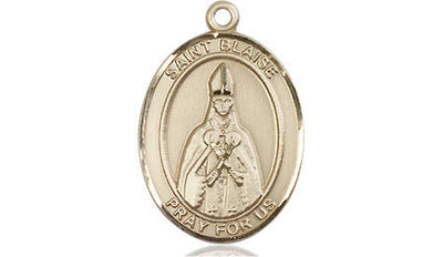 St Blaise Medal Necklace, 14kt gold, Bliss Manufacturing