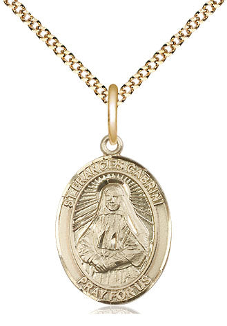 St Frances Cabrini Medal Necklace, gold-filled, Bliss Manufacturing