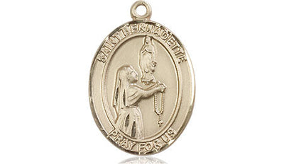 St Bernadette Medal Necklace, 14kt gold, Bliss Manufacturing