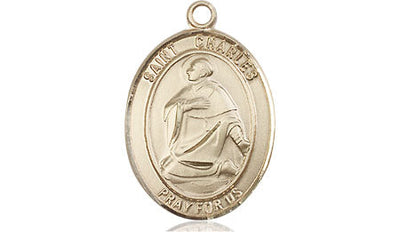 St Charles Borromeo Medal Necklace, 14kt gold, Bliss Manufacturing
