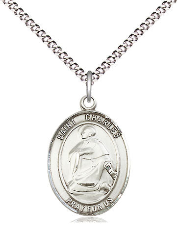 St Charles Borromeo Medal Necklace, pewter / sterling silver / gold-filled (view 4), Bliss Manufacturing