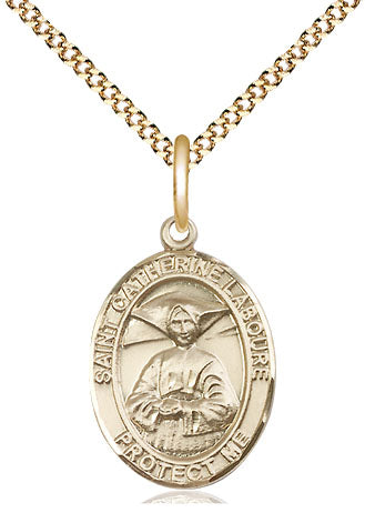 St Catherine Laboure Medal Necklace, gold-filled, Bliss Manufacturing