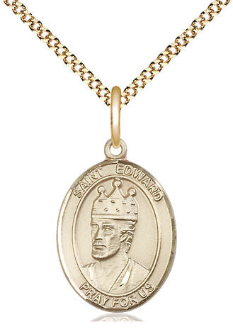 St Edward the Confessor Medal Necklace, gold-filled, Bliss Manufacturing