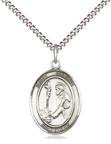 St Dominic de Guzman Medal Necklace, pewter / sterling silver / gold-filled (view 4), Bliss Manufacturing