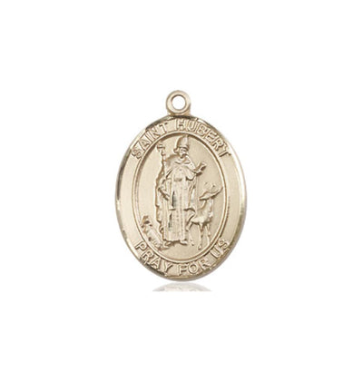 medium 14kt gold st hubert of liege medal jewelry, Bliss Manufacturing