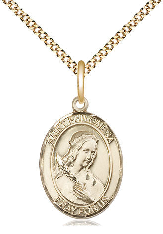 St Philomena Catholic Saint Medal, gold-filled, Bliss Manufacturing