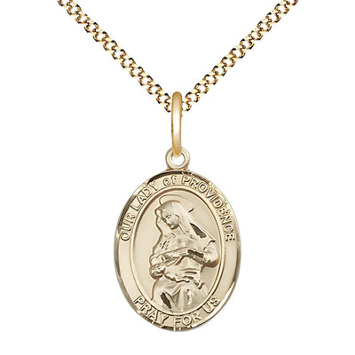 Our Lady of Providence Gold-filled Medal Necklace, Medium 3/4-Inch, Chain, Bliss Manufacturing