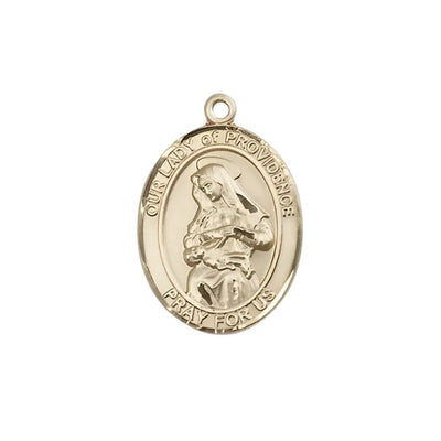 Our Lady of Providence 14kt Gold Medal pendant, Medium 3/4-Inch, Bliss Manufacturing