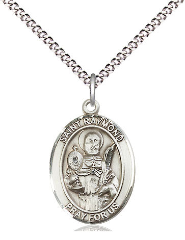 St Raymond Nonnatus Catholic Saint Medal, pewter / sterling silver / gold-filled (view 4), Bliss Manufacturing