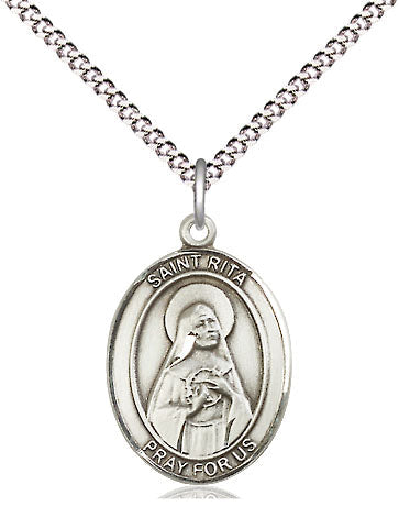 St Rita of Cascia Medal Necklace, pewter / sterling silver / gold-filled (view 4), Bliss Manufacturing