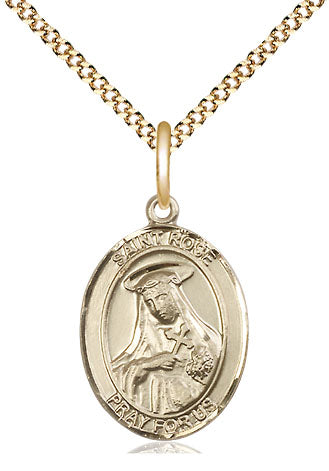 St Rose of Lima Catholic Saint Medal, gold-filled, Bliss Manufacturing