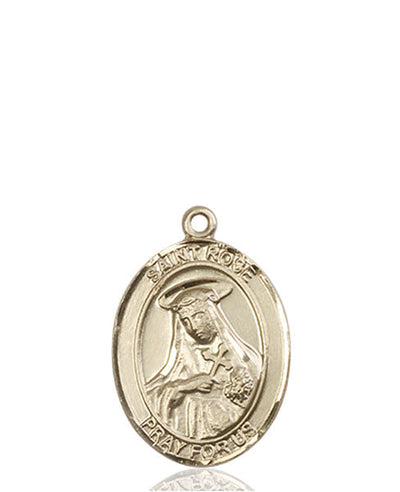 St Rose of Lima Catholic Saint Medal, 14kt gold, Bliss Manufacturing