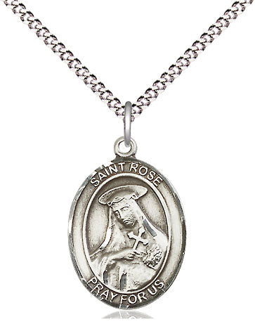 St Rose of Lima Catholic Saint Medal, pewter / sterling silver / gold-filled (view 4), Bliss Manufacturing