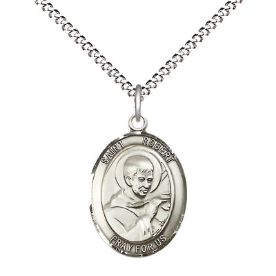 St. Robert Bellarmine Sterling Silver Medal, Medium 3/4-Inch, Bliss Manufacturing