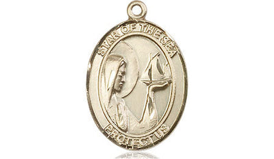 Our Lady Star of the Sea Catholic Patron Saint Medal, 14kt gold, Bliss Manufacturing