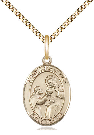 St John of God Medal Necklace, gold-filled, Bliss Manufacturing