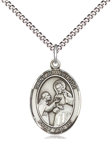 St John of God Medal Necklace, pewter / sterling silver / gold-filled (view 4), Bliss Manufacturing