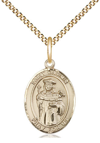St Casimir of Poland Medal Necklace, gold-filled, Bliss Manufacturing