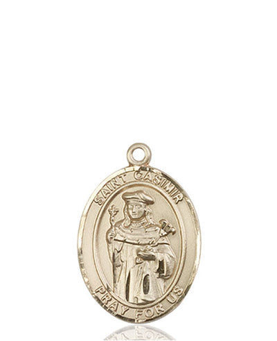 St Casimir of Poland Medal Necklace, 14kt gold, Bliss Manufacturing