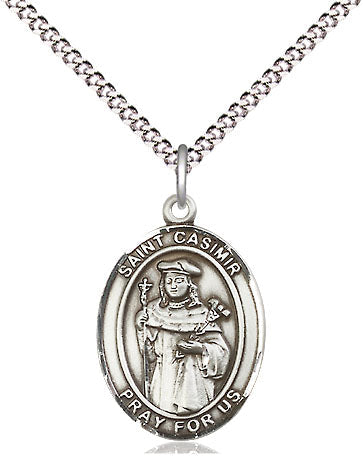 St Casimir of Poland Medal Necklace, pewter / sterling silver / gold-filled (view 4), Bliss Manufacturing