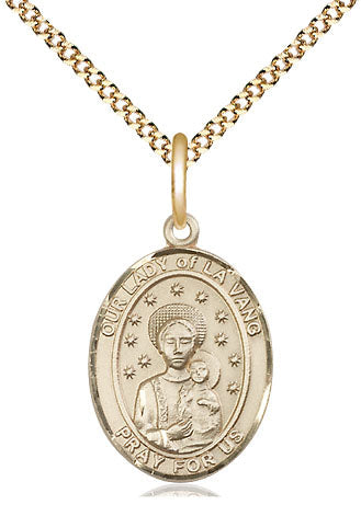 Our Lady of la Vang Catholic Patron Saint Medal, gold-filled, Bliss Manufacturing