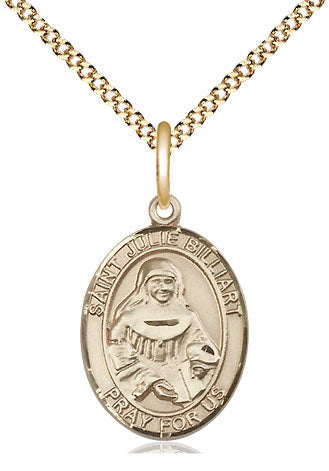 St Julie Billiart Medal Necklace, gold-filled, Bliss Manufacturing