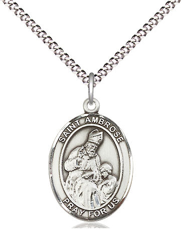 St Ambrose Medal Necklace, pewter / sterling silver / gold-filled (view 4), Bliss Manufacturing