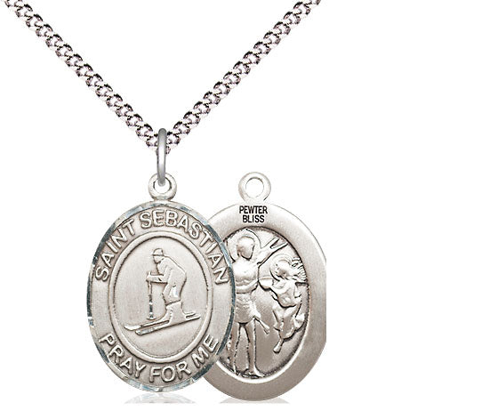 Bliss St Sebastian Skiing Catholic Patron Saint Medal