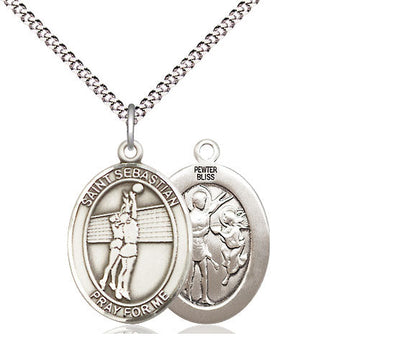 St Sebastian Volleyball Player Catholic Patron Saint Medal, pewter / sterling silver / gold-filled, Bliss Manufacturing