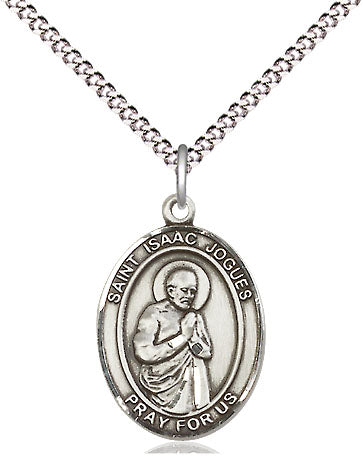 St Isaac Jogues Catholic Saint Medal, pewter / sterling silver / gold-filled (view 4), Bliss Manufacturing