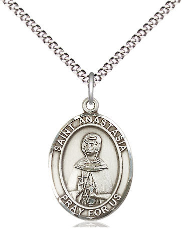 St Anastasia Medal Necklace, pewter / sterling silver / gold-filled (view 4), Bliss Manufacturing