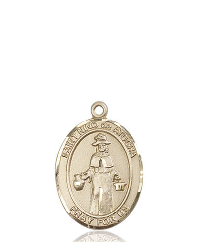 St Nino de Atocha Catholic Saint Medal, 14kt gold, Bliss Manufacturing