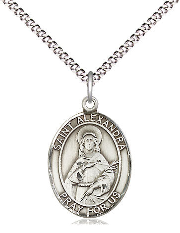 St Alexandra Medal Necklace, pewter / sterling silver / gold-filled (view 4), Bliss Manufacturing