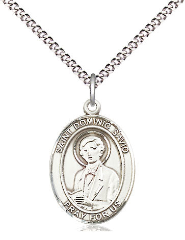 St Dominic Savio Medal Necklace, pewter / sterling silver / gold-filled (view 4), Bliss Manufacturing