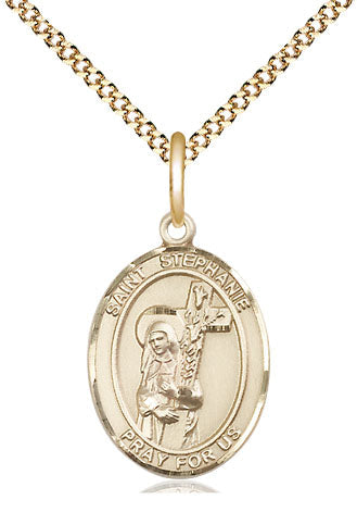 St Stephanie Catholic Saint Medal, gold-filled, Bliss Manufacturing