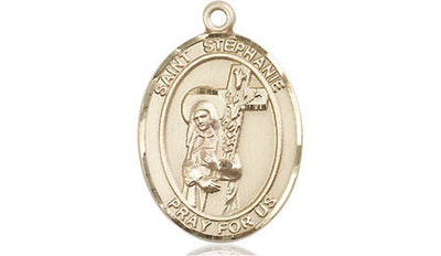 St Stephanie Catholic Saint Medal, 14kt gold, Bliss Manufacturing