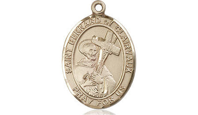 St Bernard of Clairvaux Medal Necklace, 14kt gold, Bliss Manufacturing