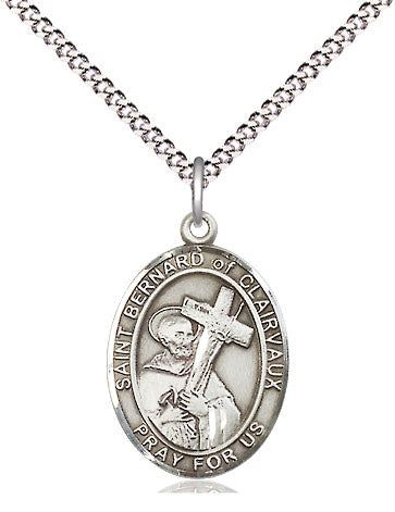 St Bernard of Clairvaux Medal Necklace, pewter / sterling silver / gold-filled (view 4), Bliss Manufacturing