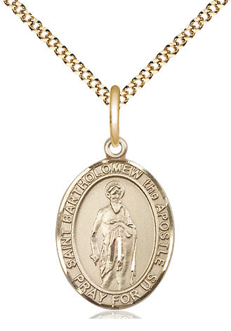 St Bartholomew the Apostle Medal Necklace, gold-filled, Bliss Manufacturing